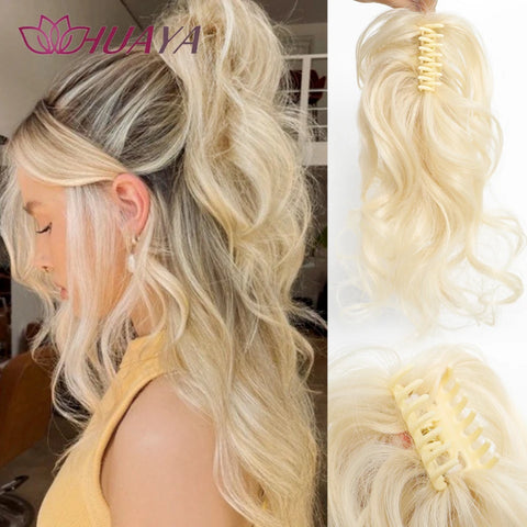 Wavy Ponytail Synthetic Wig Girl Grab Clip Natural Hair