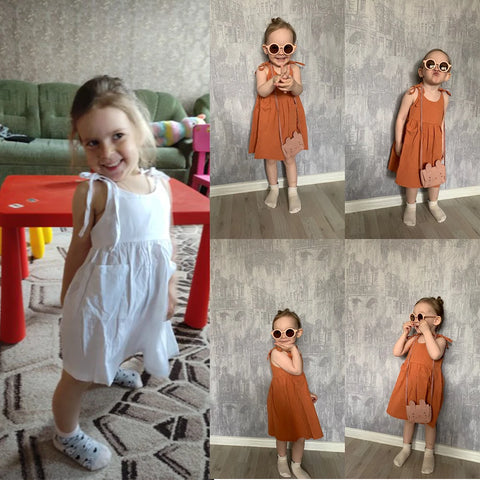 Girls Summer Casual Dress With Pocket