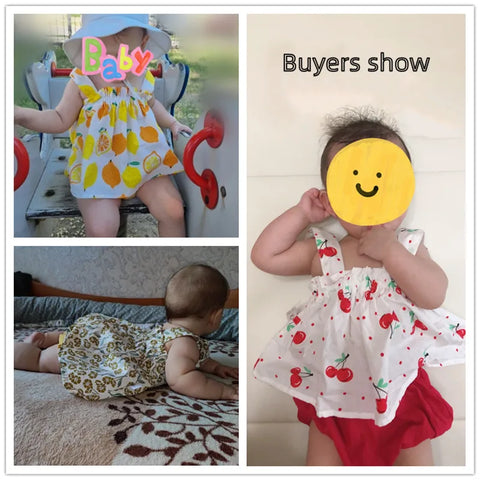 Conjunto de ropa para bebé recién nacido, para niña, estampado, minivestido y pantalones cortos, 2 piezas