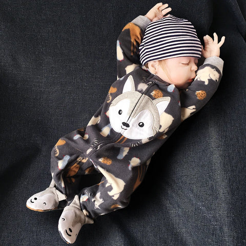 Newborn Baby Clothing Winter Boys Jumpsuit Fleece Overalls Infants Baby Clothes Warm New Born Home Dress Toddler Girls Costume