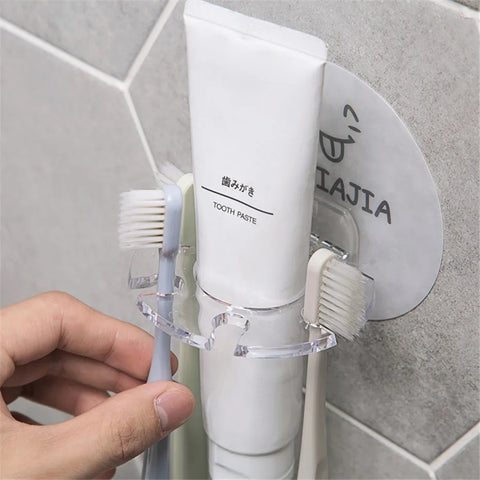 Plastic Toothbrush Holder Toothpaste Storage Rack Razor Toothbrush Dispenser