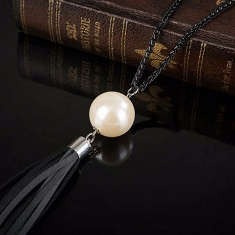 Tassel Pendant Sweater Chain Long Beads Necklace for Women Girls Fashion Jewelry Gift wholesale