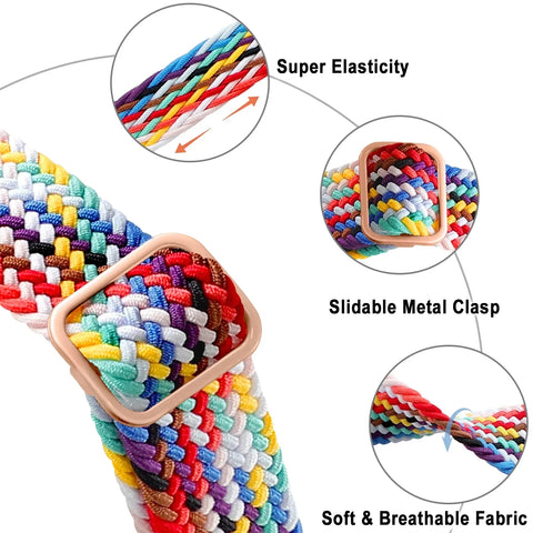 Pulseira elástica de nylon para apple watch ultra band iwatch série 9 8 7 3 se