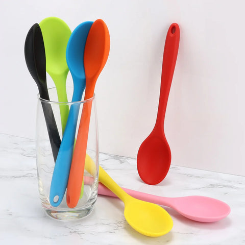 Colheres de Silicone para Cozinhar Utensílios de Cozinha Antiaderentes Talheres Resistente ao Calor