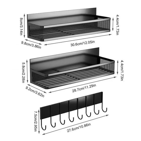 Estante de especias magnético para refrigerador, estante de almacenaje para cocina con gancho, soporte para papel de cocina, estante organizador colgante lateral para refrigerador