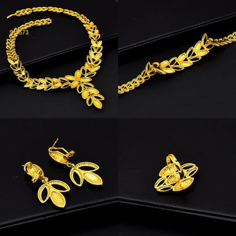 Conjuntos de joyas de collar indio para mujeres de Dubái, color oro de 24 quilates, estilo africano y árabe