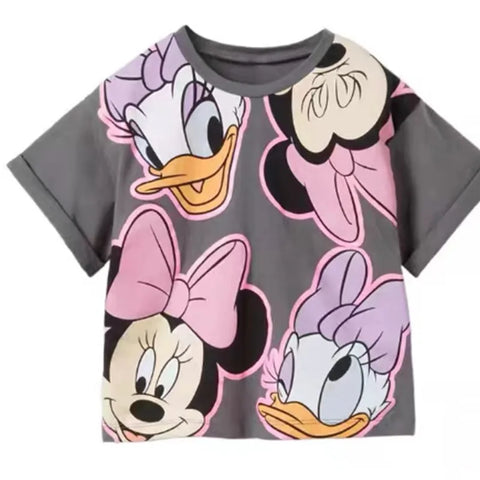 Camiseta ropa de verano Tops Disney dibujos animados Mickey ropa para niños camisetas de manga corta ropa para niños camisetas 1-7 años