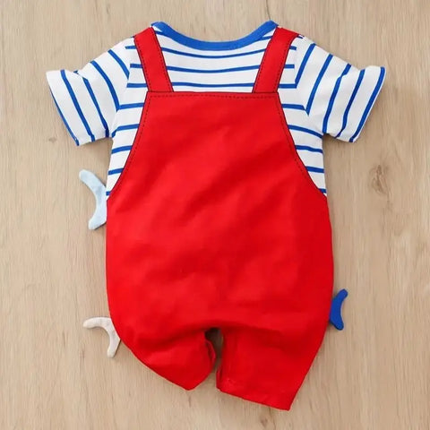 Baby Jumpsuit Short Sleeved Fake 2pcs Incorporated