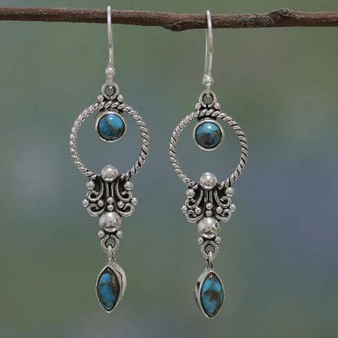 Vintage Boho earrings with stones, various models.