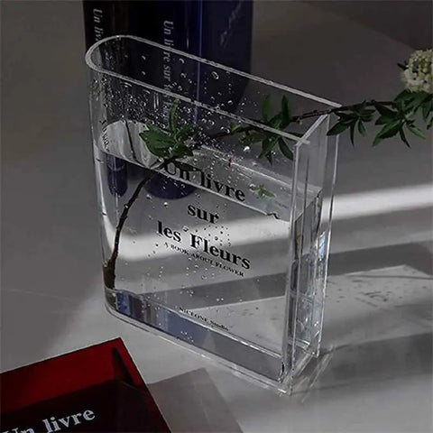 Clear Book Flower Vase Acrylic