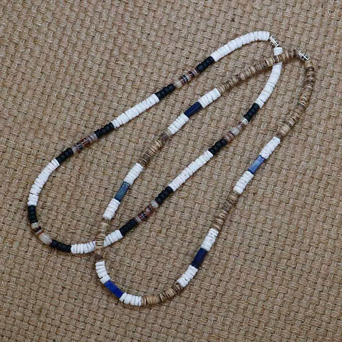 Bohemia Surfer Necklace For Men Simple Geometric Tribal Ethnic Coconut Shell Beaded