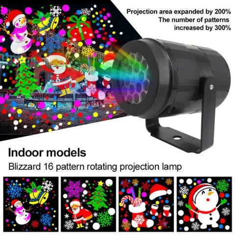 Proyector de luces navideñas para exteriores, lámpara de proyección LED impermeable para decoración navideña, luz láser de copo de nieve para fiestas, luces de escenario