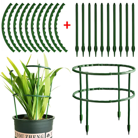 Garden Plant Support Cage Plie Flower Stand Holder Plastic Semicircle Green  House Orchard Fixing Rod  Gardening Bonsai Tool