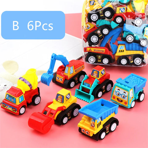 Mini modelo de carro brinquedo puxar para trás carro brinquedos engenharia veículo caminhão de bombeiros crianças inércia carros menino brinquedos diecasts brinquedo para crianças presente