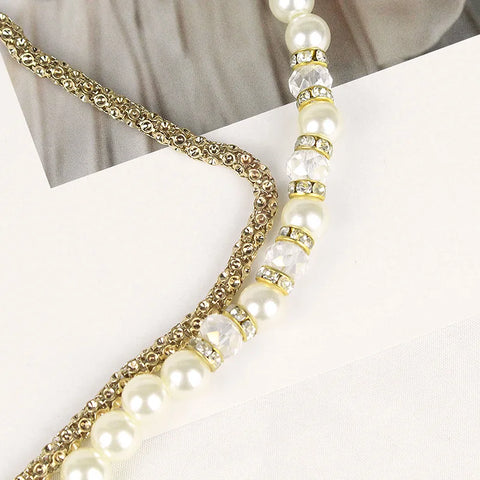 Fashion Women's Pearl Waist Belt Luxury Designer Metal Waist Chain for Dress Decorative Clothess Accessories