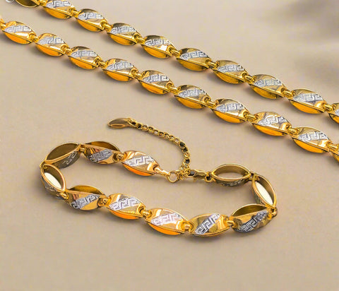 24inch Gold Plated Jewelry Set Chain Bracelet African Jewelry