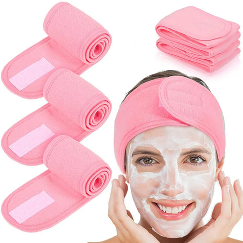 Women Adjustable SPA Facial Headband Bath Makeup Hair Band Headbands for Face Washing Soft Toweling Hair Make Up Accessories