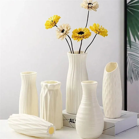 Nordic Flower Vase Imitation Ceramic Plastic