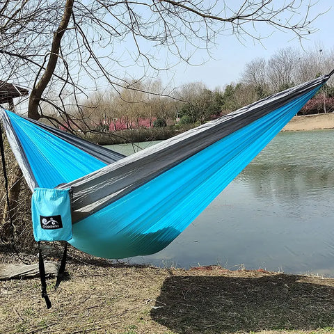 Persona doble al aire libre jardín Camping hamaca paracaídas ligero Nylon viaje senderismo columpio colgar cama para dormir