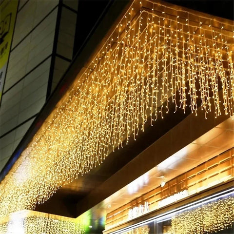 Guirlanda de Natal LED Cortina Icicle Luzes Festoon LED Luz Droop 0.7m Cachoeira Jardim Ao Ar Livre Rua Eaves Decoração