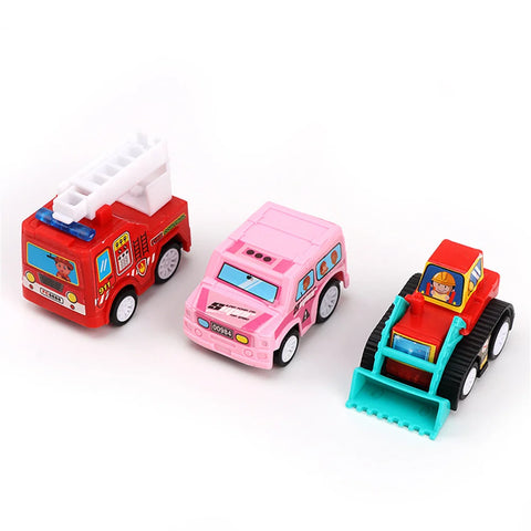 Mini modelo de carro brinquedo puxar para trás carro brinquedos engenharia veículo caminhão de bombeiros crianças inércia carros menino brinquedos diecasts brinquedo para crianças presente