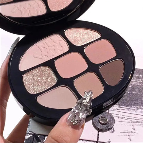 Paleta de sombras de ojos ámbar ahumado, maquillaje profesional perlado mate, paleta de brillo de larga duración resistente al agua