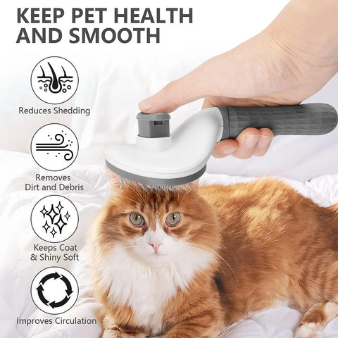 Hair Remover Brush Dog and Cat Non-slip Beauty Brush Dog Grooming Equipment Pets Stainless Steel For Dogs Pet Hair Removal Comb