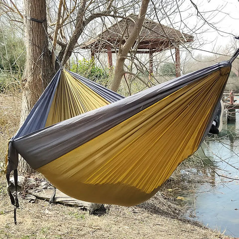 Persona doble al aire libre jardín Camping hamaca paracaídas ligero Nylon viaje senderismo columpio colgar cama para dormir