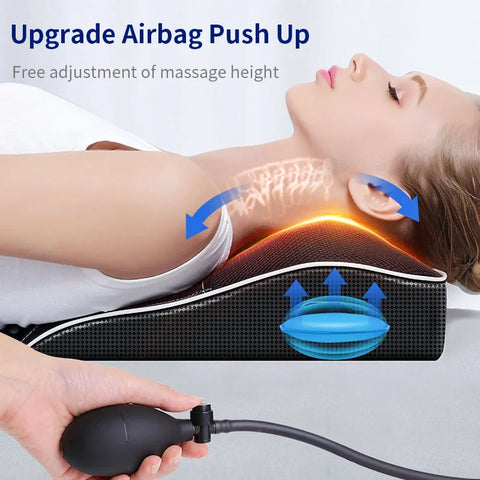 Electric Head Neck Cervical Traction Body Massager Pillow with Heating Vibrating Massage Device