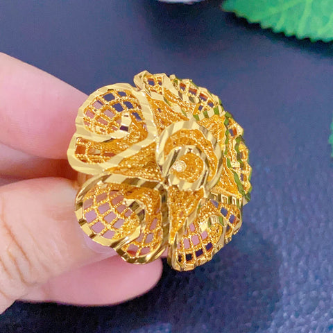 African Jewelry 24K Gold Color Large Women Rings