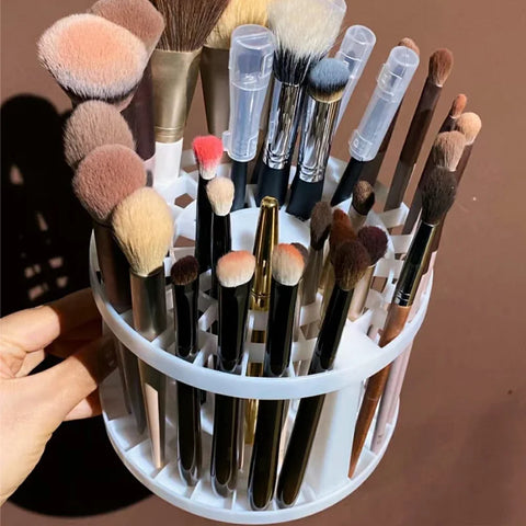Cosmetic Makeup Brush Storage Holder Multifunction Large-Capacity Table Organizer Make Up Tool Pen Plastic Storage Box