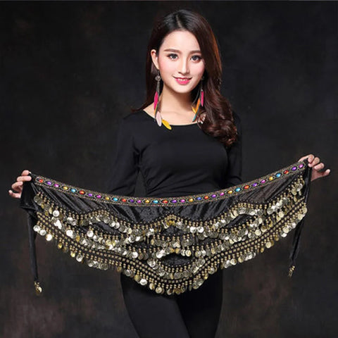 Oriental/Indian Belly Dance Coin Belt Belly Dance Hip Scarf Golden Coins