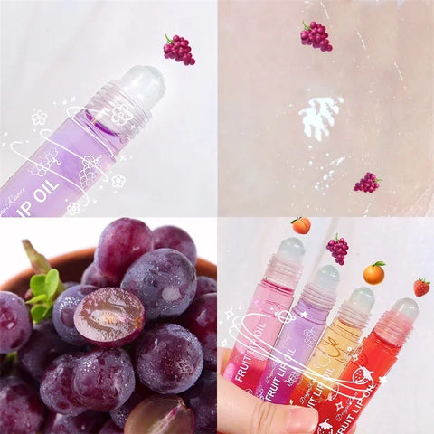 Frutas frescas roll-on bálsamo labial maquiagem primer hidratante claro transparente lipoil longa duração hidratante brilho labial cosméticos