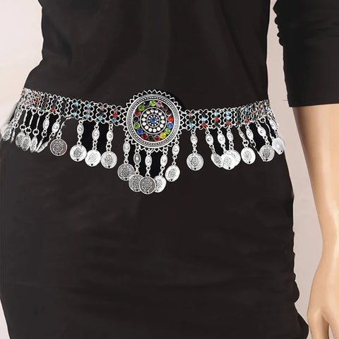 Body Belt Talisman Vintage Ethnic Coins Tassel Turkish Body Jewelry