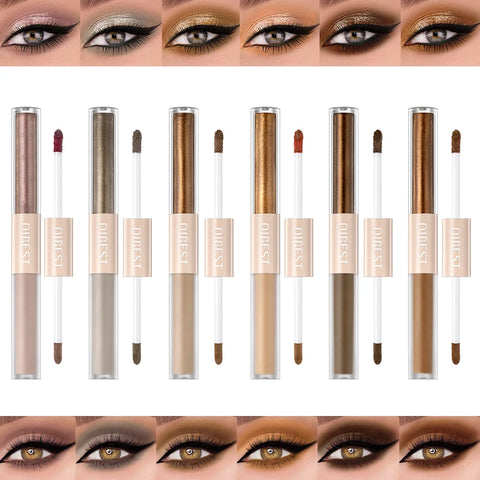 Doble extremo brillo mate sombra de ojos lápiz en barra sombra de ojos maquillaje impermeable Bicolor brillo cosméticos herramienta de maquillaje de belleza