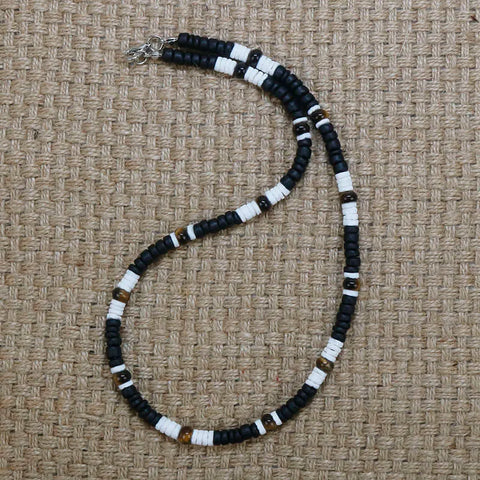 Bohemia Surfer Necklace For Men Simple Geometric Tribal Ethnic Coconut Shell Beaded