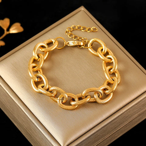 316L stainless steel bracelets, 18K gold plated, waterproof, various models