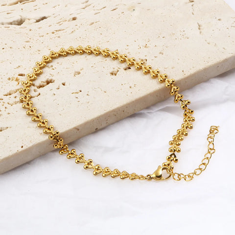 Stainless Steel Anklet Gold Color For Women.