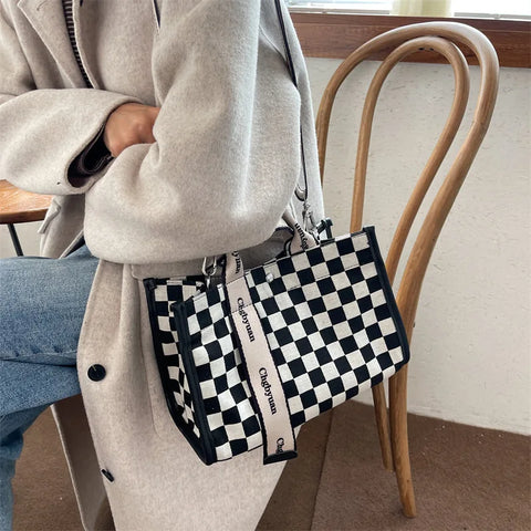 Fashion Bag Women Canvas,  Casual Square Shoulder Bags Korean style