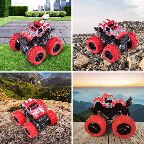 Pull Back Toy Car  Inertial Rotation Car Four-wheel Drive Off-road Vehicle SUV Racing Power Car Children's Toy CarGift