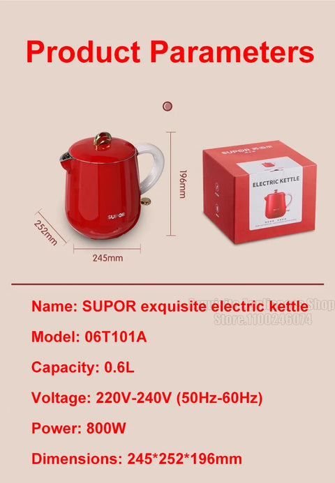 Electric Kettle 0.6L Capacity Anti-scalding 304 Stainless Steel