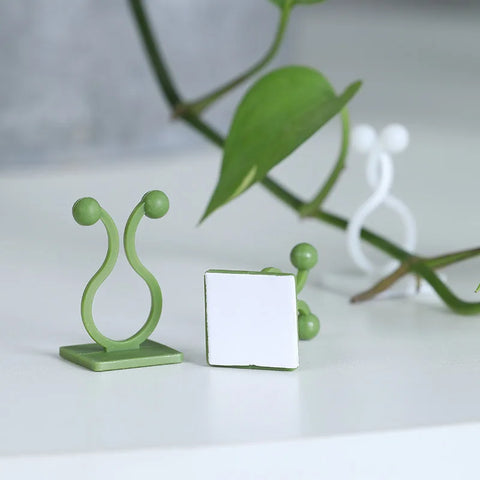 Clips de pared para plantas trepadoras, ganchos con hebilla para enredaderas, abrazadera de ratán, fijador autoadhesivo para plantas