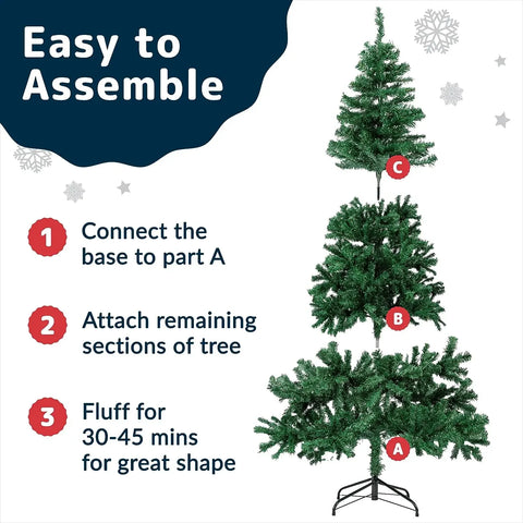 Artificial Christmas Pine Tree Xmas Tree with Sturdy Metal Stand