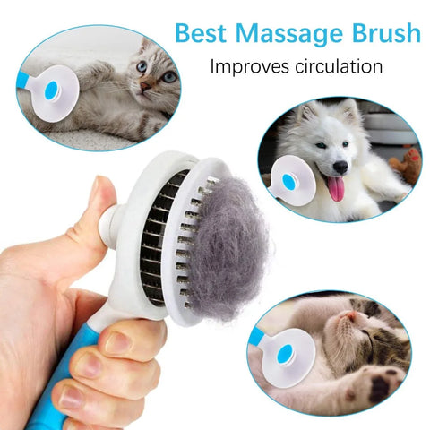 Hair Remover Brush Dog and Cat Non-slip Beauty Brush Dog Grooming Equipment Pets Stainless Steel For Dogs Pet Hair Removal Comb