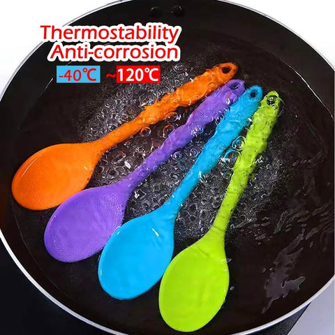 Colheres de Silicone para Cozinhar Utensílios de Cozinha Antiaderentes Talheres Resistente ao Calor