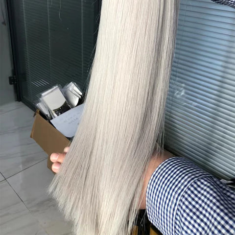 Extensiones de cabello humano virgen de 18", 20", 22" y 24" con queratina, cabello virgen chino liso, microesferas, elástico