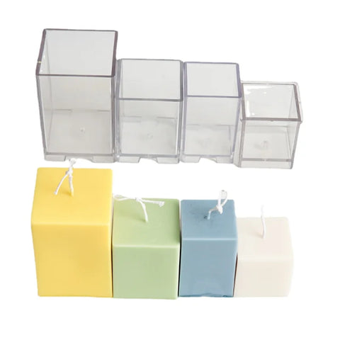 3D Square Column Candle Mold Handmade Candle Making Supplies Wholesale Diy Acrylic Plastic Mold Jar Household Candle Making