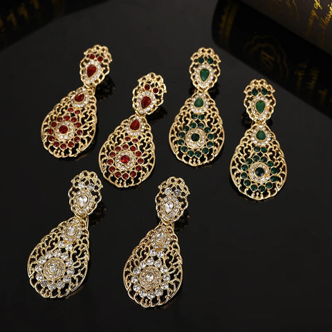 Luxury Bridal Rhinestone Earrings Water Drop Wedding Dress Eardrop Jewelry Ear Clip