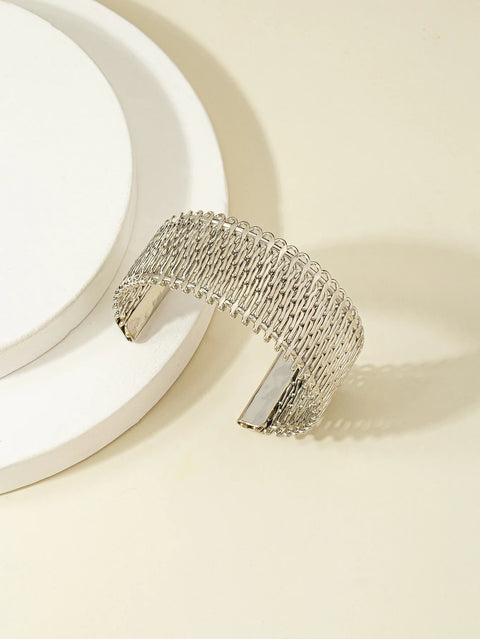 Open  Bracelet Exaggerated Dense Line Embossed Jewelry