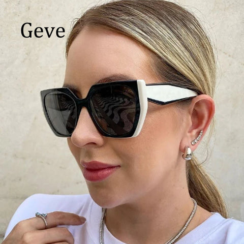 Óculos de sol femininos de luxo Fashion Polygon Elegante em policarbonato com proteção UV400